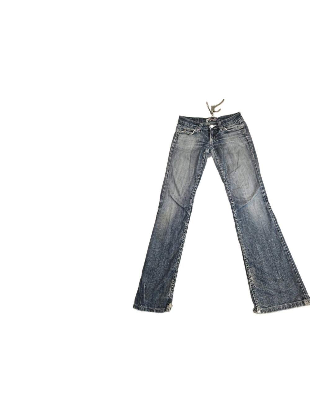 miss me jeans 28 bootcut Flare Low Rise Distressed At Hem Stone Wash
